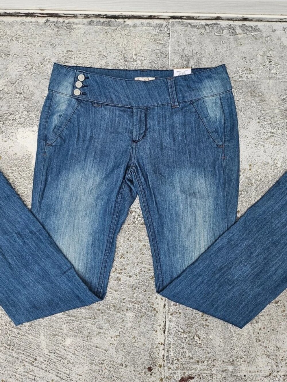 SO Women Jeans extender Tab Trouser Blue Medium Denim Size 13 NWT